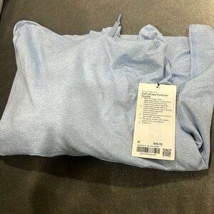 - Soft jersey pullover hoodie in heather blue